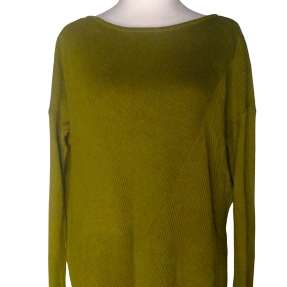 J. Jill Women's Moss Green Rib Knit Cotton Blend Sweater Size Medium - Picture 3 of 8